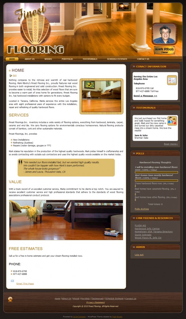 Finest Flooring WordPess Website Design Screenshot